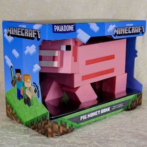 Pig Money Bank Minecraft Piggy Pink Removeable Cap Save Money Mojang Paladone